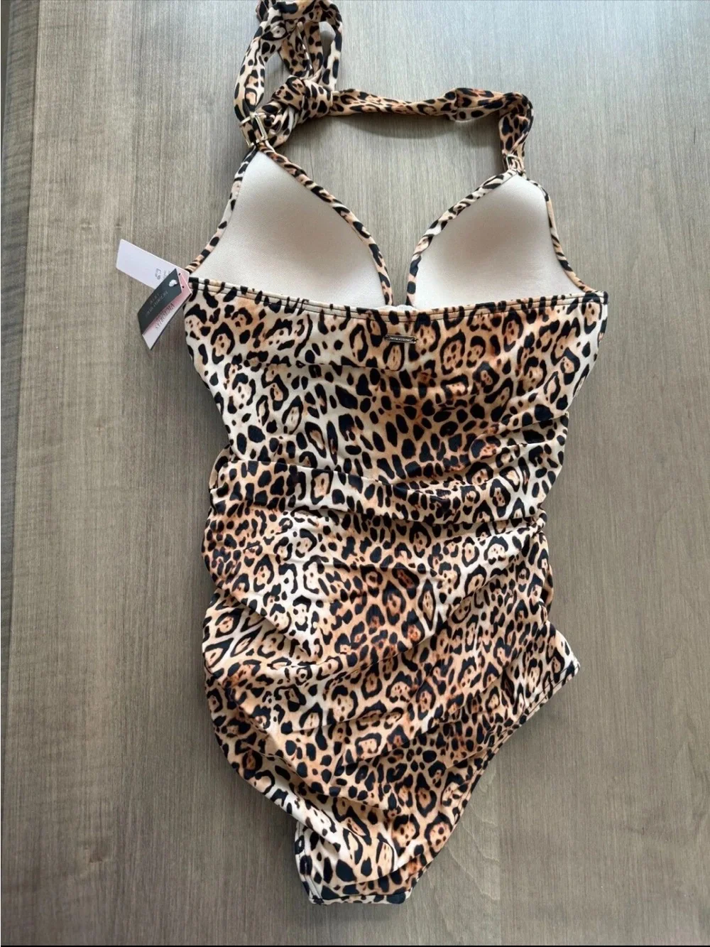NWT Victoria’s Secret Forever Push-Up Ruched One Piece Swimsuit Leopard XS